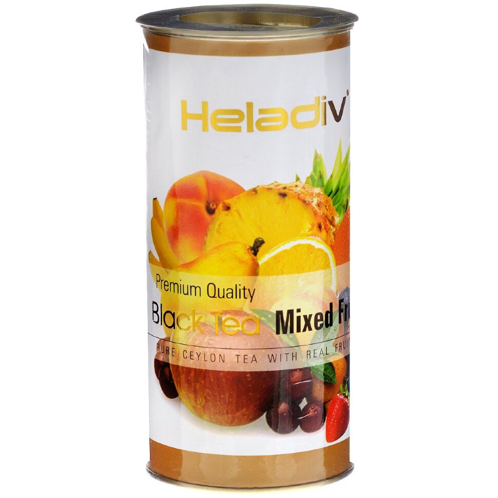 Чай Heladiv MIXED FRUIT (фруктовый микс), черный листовой, в тубе, 100г