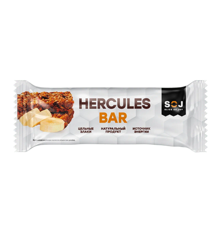 Злаковый батончик Геркулес "Hercules bar" с банановым вкусом, 40г.