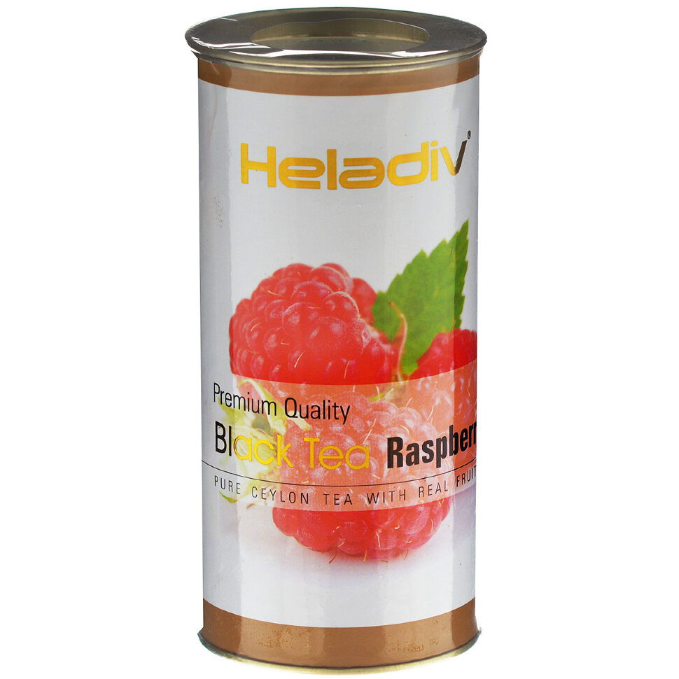 Чай Heladiv Raspberry (малина), черный листовой, в тубе, 100г