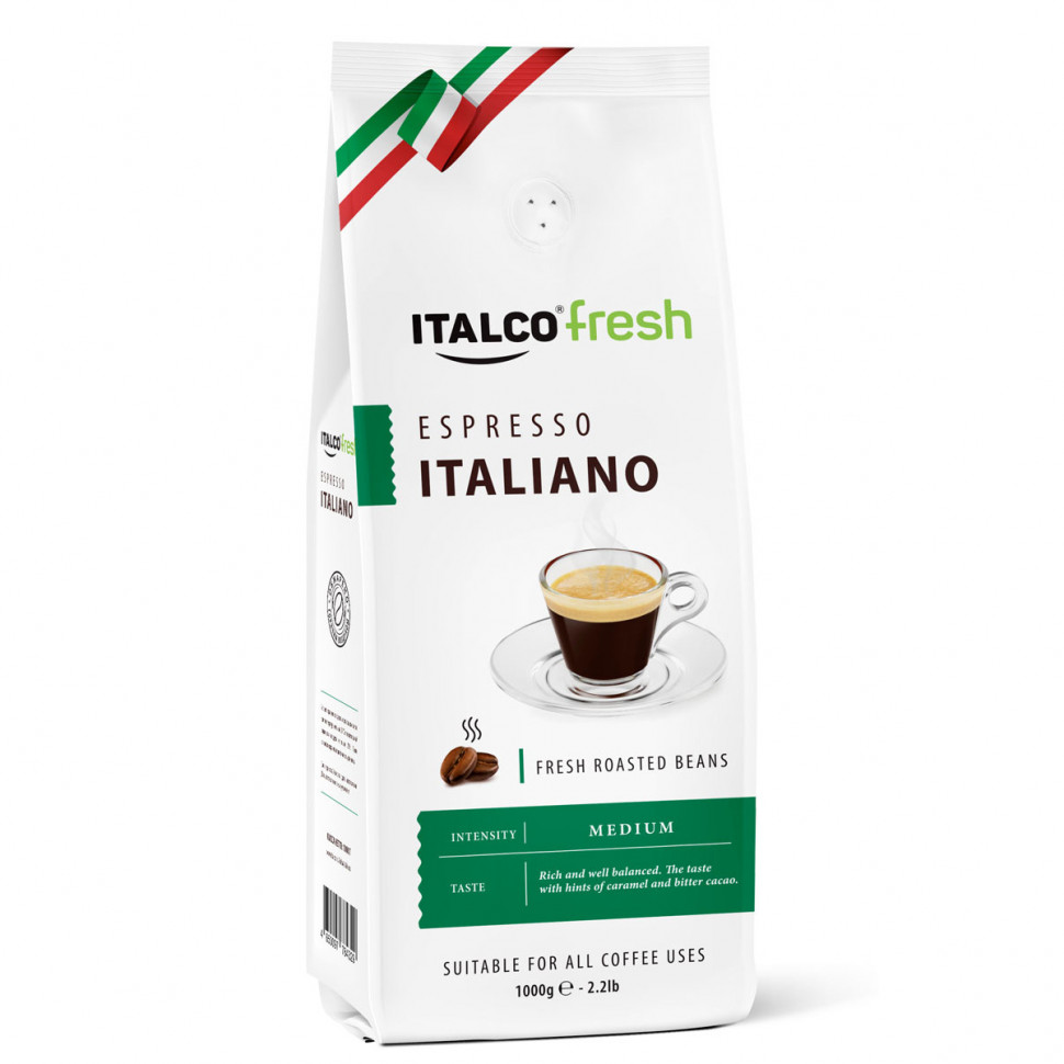 Кофе в зернах Italco Fresh Espresso Italiano, в зернах, 1кг