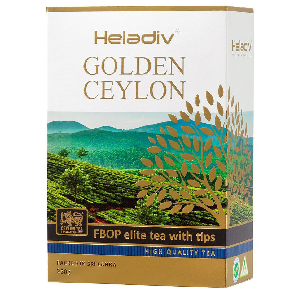 Чай Heladiv Golden Ceylon FBOP Elite Tea with Tips (черный, листовой, с типсами), 250г