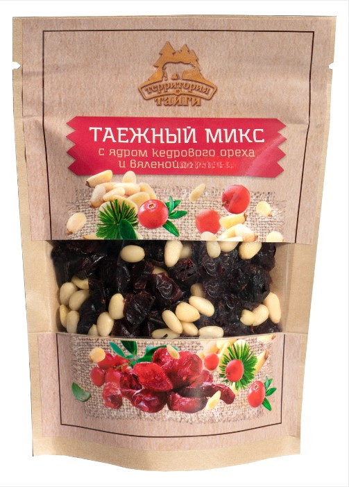 Территория Тайги Таежный микс с кедровым орехом и вяленой вишней, 100г