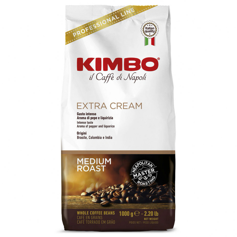 Кофе в зернах Kimbo Extra Cream, в зернах, 1кг