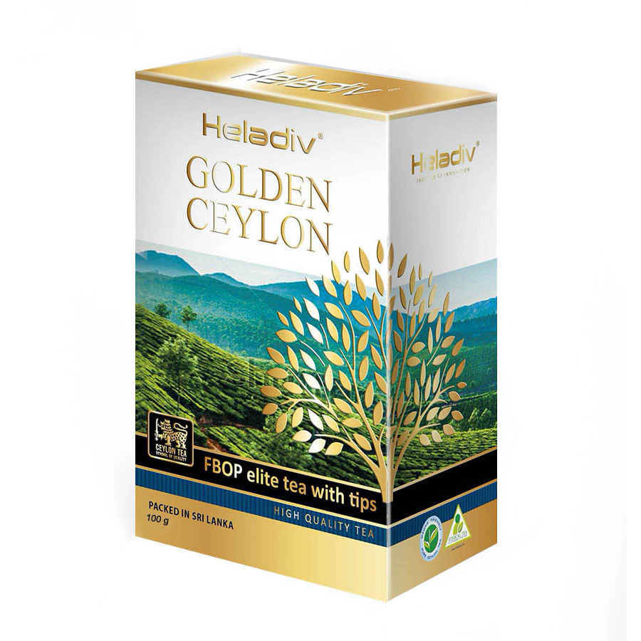 Чай Heladiv Golden Ceylon FBOP Elite Tea with Tips (Золотой цейлон, черный, с типсами) листовой, 100г