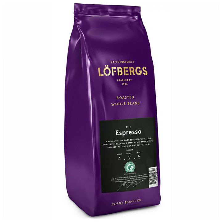 Кофе в зернах Lofbergs Espresso (Эспрессо), в зернах, 1кг