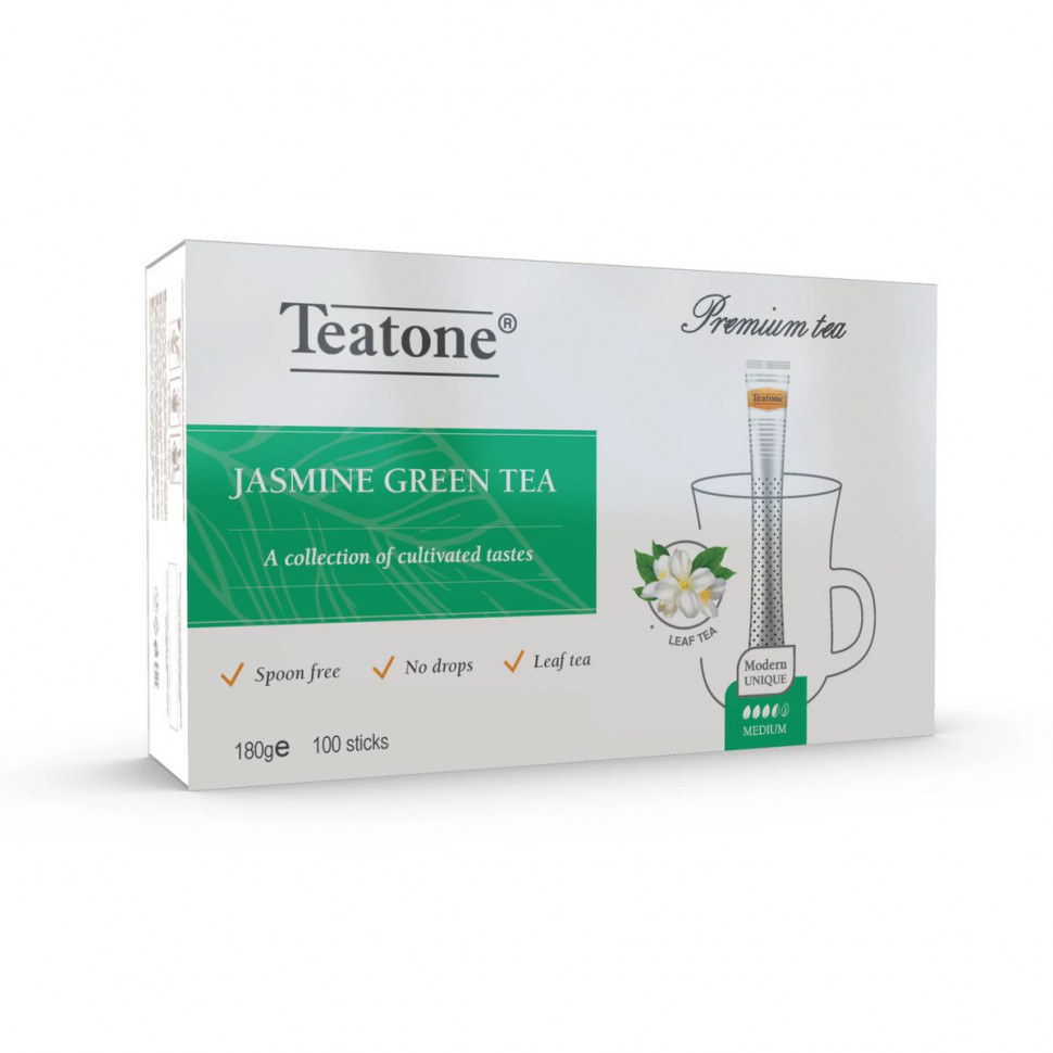 Чай Teatone Jasmine Green Tea (Чай зеленый с ароматом жасмина) в стиках, 100шт