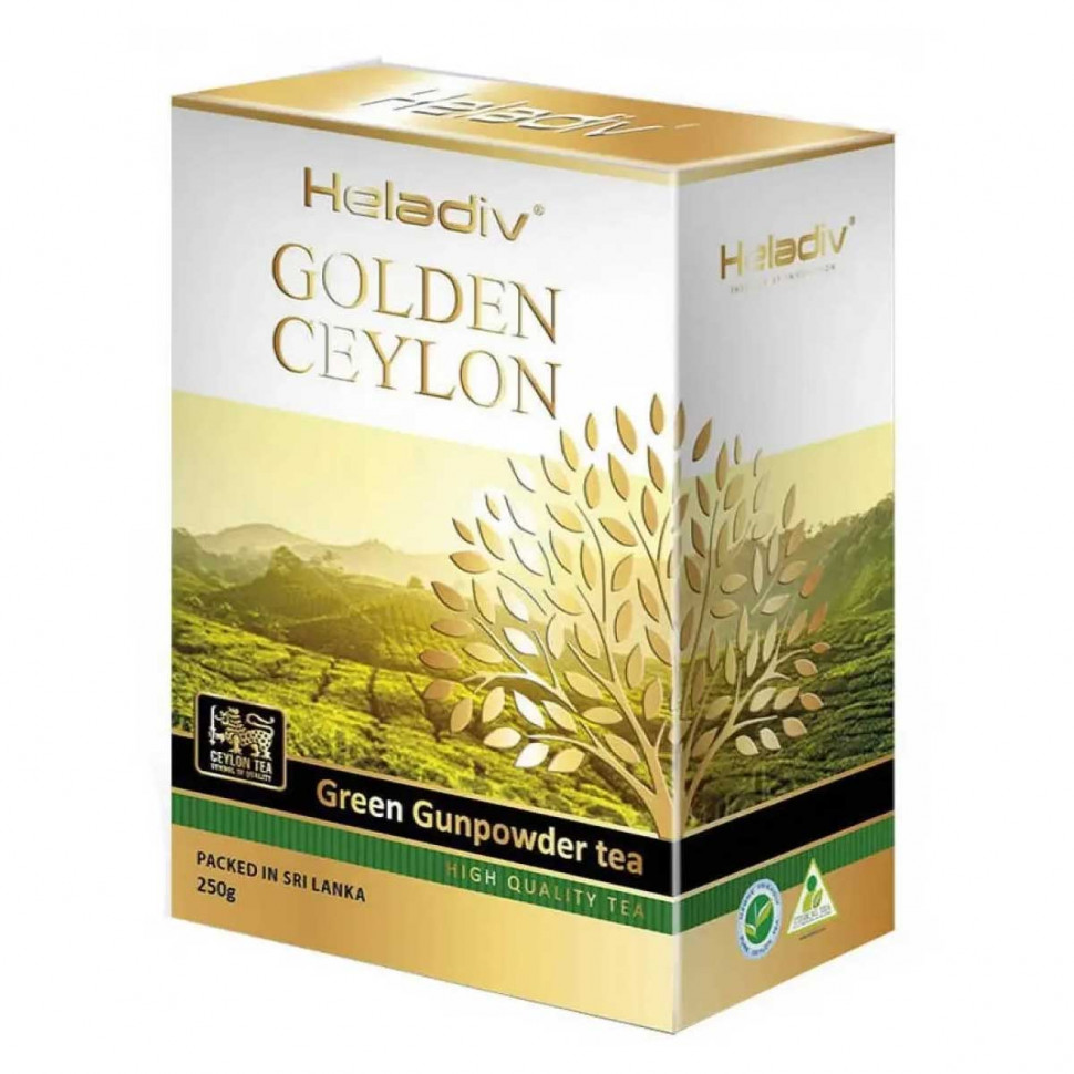Чай Heladiv Golden Ceylon Green Gunpowder, зеленый листовой, 250г