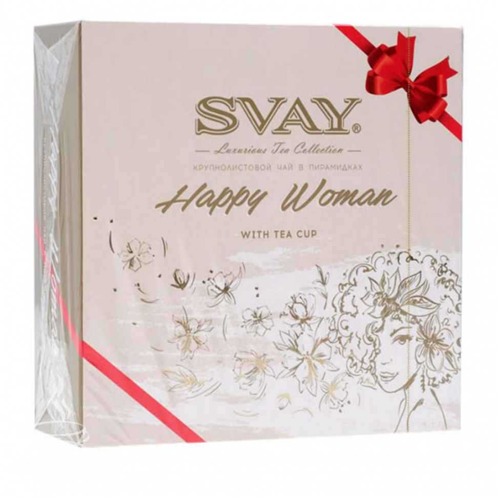 Чай Svay Happy Woman набор из 4 видов чёрного и зелёного чая в пирамидках, 24шт