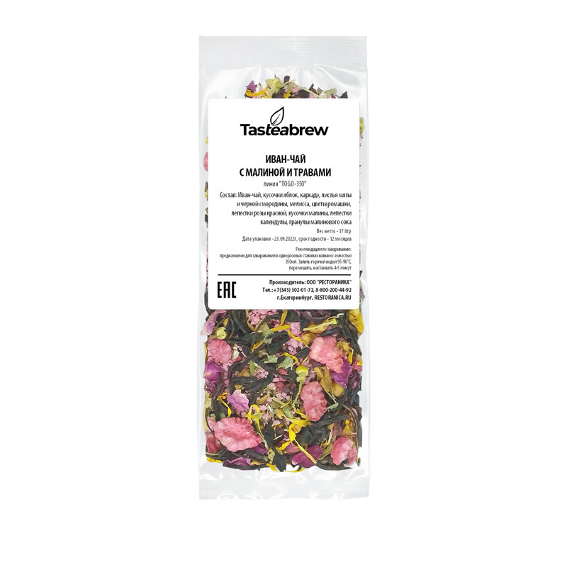 Чай Tasteabrew Иван-чай с малиной и травами, на стакан, 18,5г
