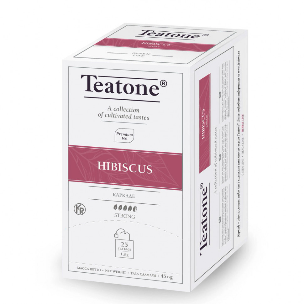 Чай Teatone Hibiscus (Каркаде) в пакетиках, 25шт.
