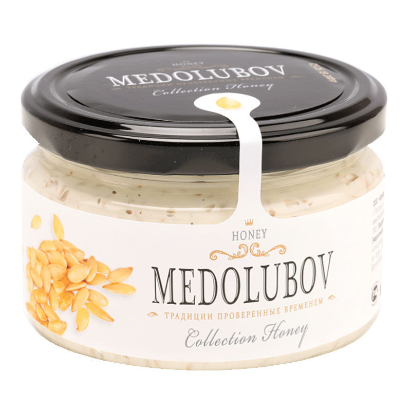 Крем-мёд Медолюбов Урбеч с семенами белого Льна, 250мл