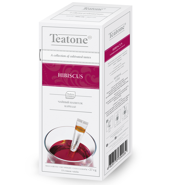 Чай Teatone Hibiscus (Каркаде) в стиках, 15шт