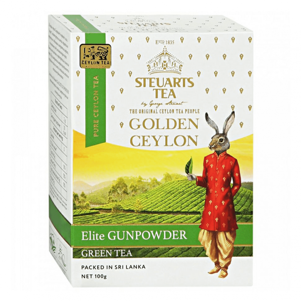 Чай Steuarts Golden Ceylon Elite Gunpowder, зеленый листовой, 100г