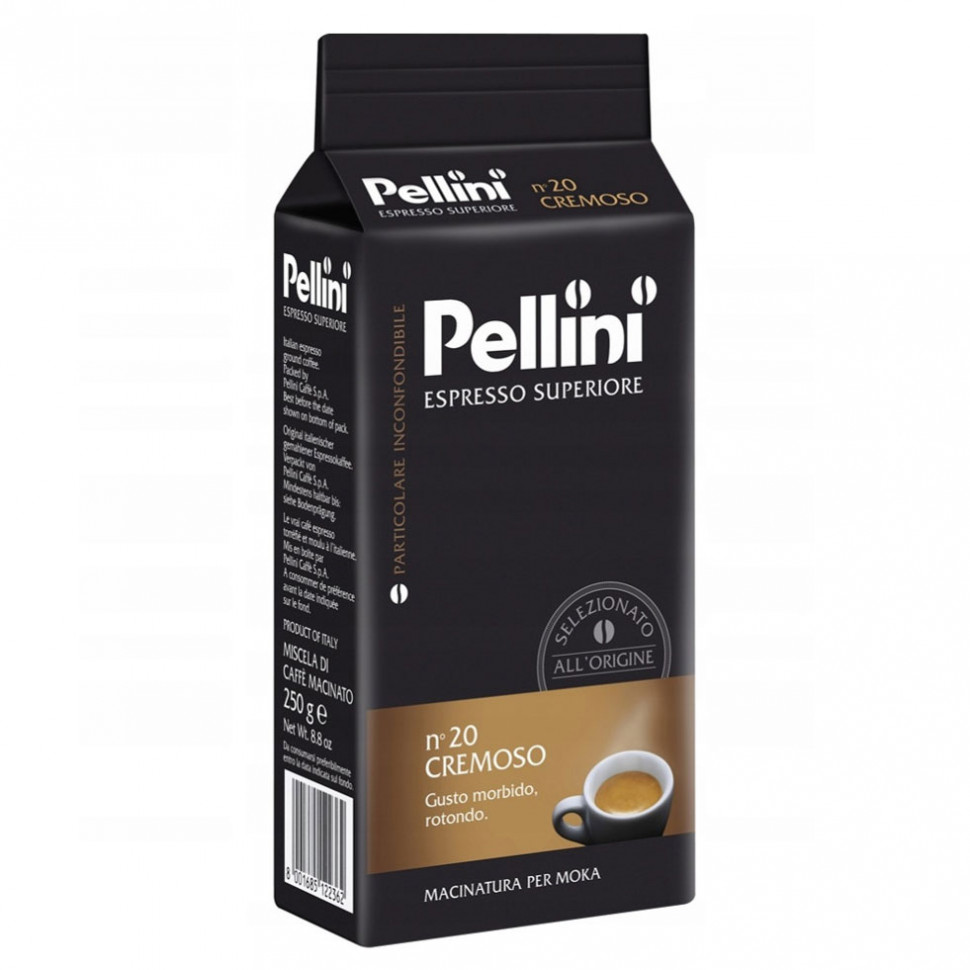 Кофе молотый Pellini №20 Moka Cremoso (Мока Кремозо) молотый, в/у, 250г