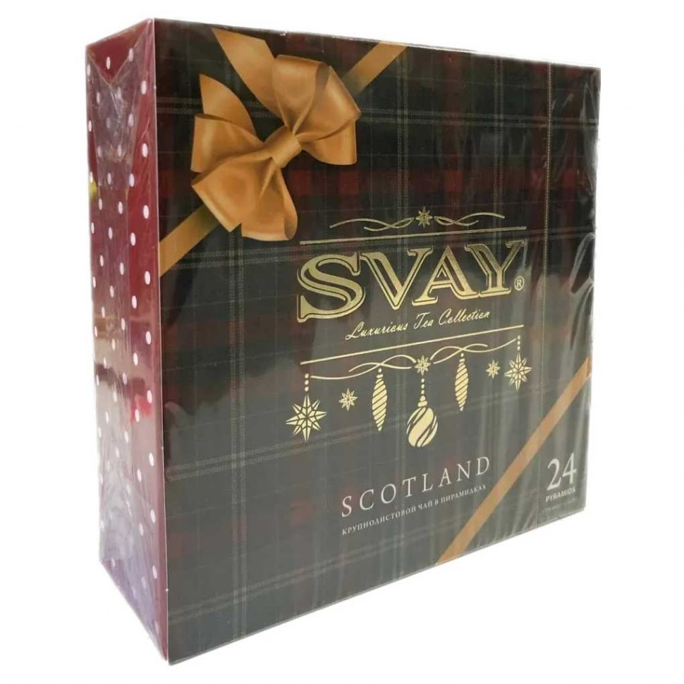 Чай Svay Scotland (Шотландия), набор из 4 видов чёрного и зелёного чая в пирамидках, 24шт