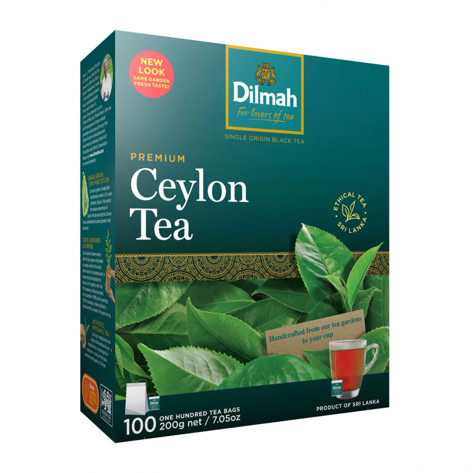 Чай Dilmah Ceylon Tea (Цейлонский чай), черный, в пакетиках, 100шт