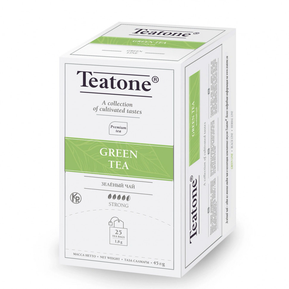 Чай Teatone Green Tea (Зеленый китайский чай) в пакетиках, 25шт.