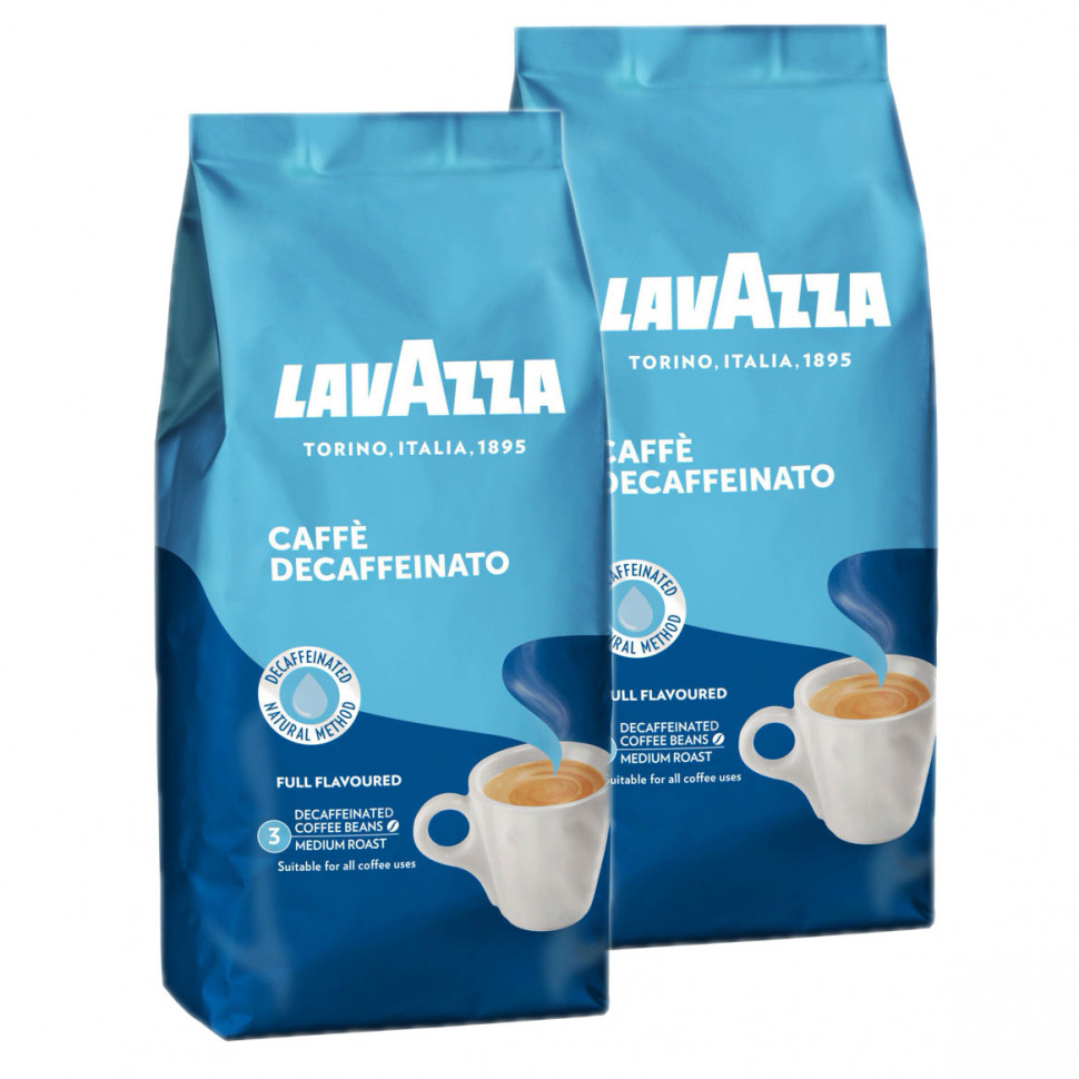 Кофе в зернах Lavazza Caffe Decaffeinato (без кофеина), в зернах, 2x500г
