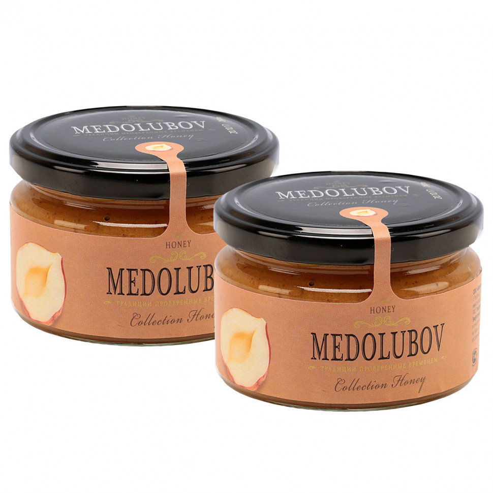 Крем-мёд Медолюбов с Фундуком (тёмный), 2x250мл