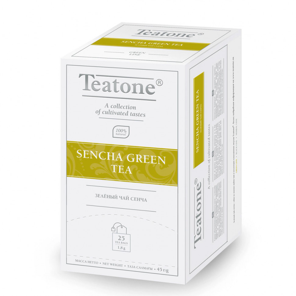 Чай Teatone Sencha Green Tea (Чай зеленый сенча) в пакетиках, 25шт.
