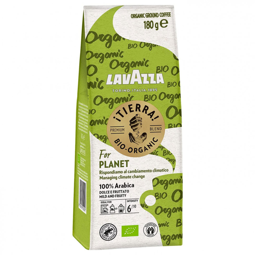 Кофе молотый Lavazza Tierra Bio-Organic for Planet (Тиерра за планету) молотый, 180г
